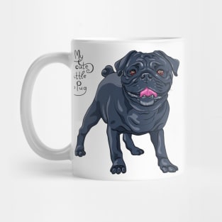 dog black pug breed Mug